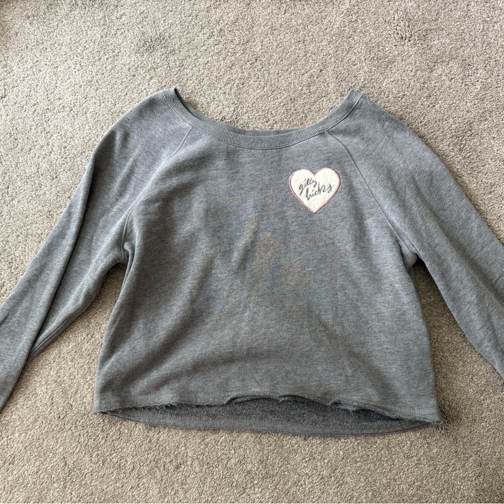 Gilly Hicks Gray Sweatshirt with Heart Detail